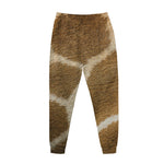 Brown Giraffe Print Jogger Pants