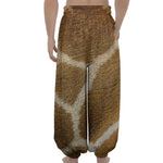 Brown Giraffe Print Lantern Pants