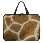 Brown Giraffe Print Laptop Sleeve With Handle