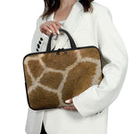 Brown Giraffe Print Laptop Sleeve With Handle