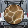 Brown Giraffe Print Leather Spare Tire Cover