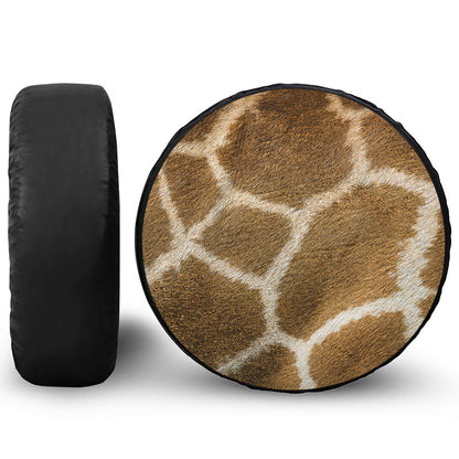 Brown Giraffe Print Leather Spare Tire Cover