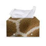 Brown Giraffe Print Leather Tissue Box Cover
