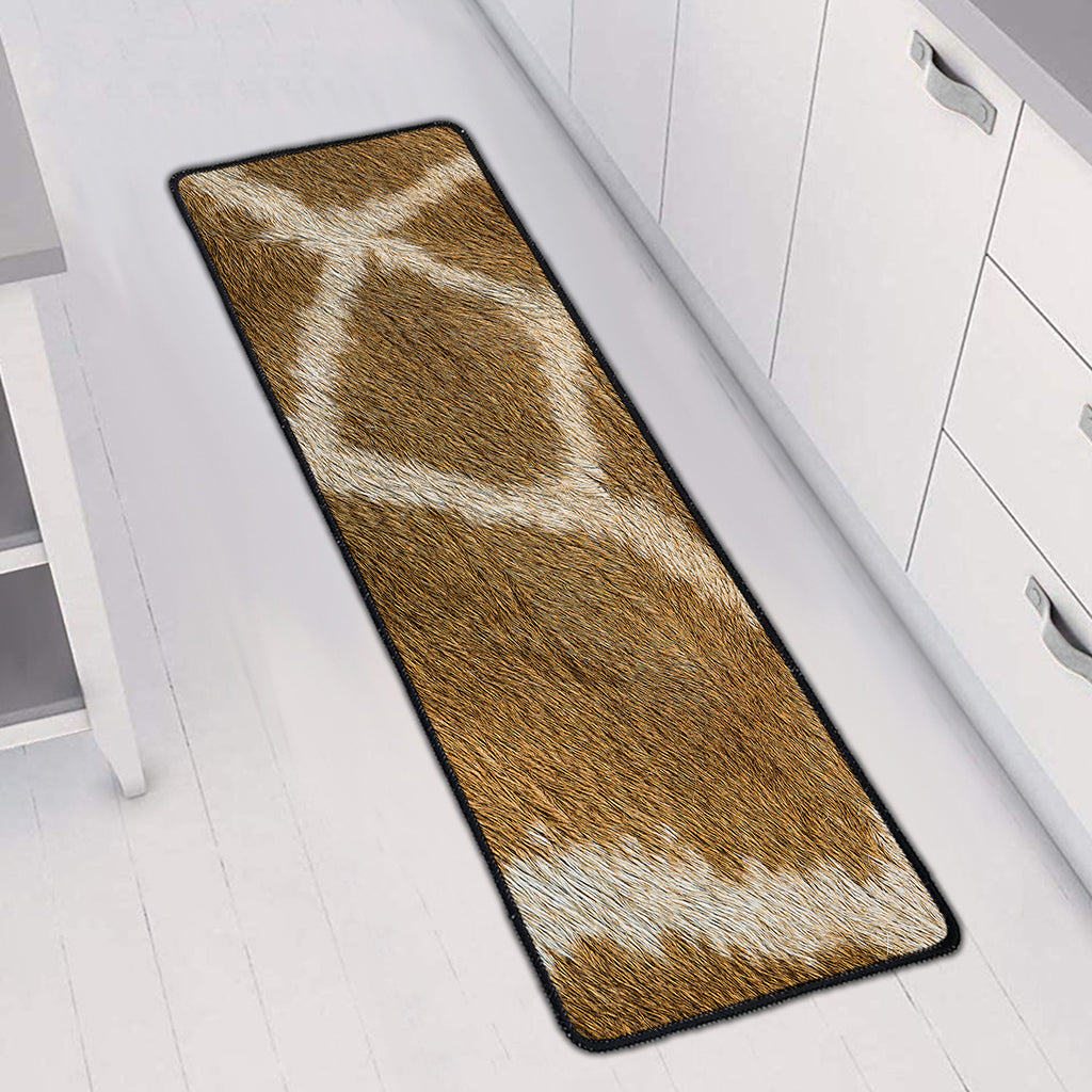 Brown Giraffe Print Long Kitchen Mat