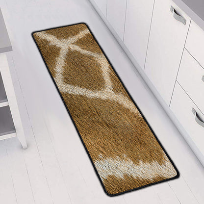 Brown Giraffe Print Long Kitchen Mat
