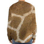 Brown Giraffe Print Long Sleeve Baseball Jersey