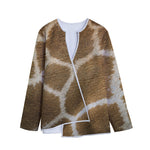 Brown Giraffe Print Long Sleeve Short Coat