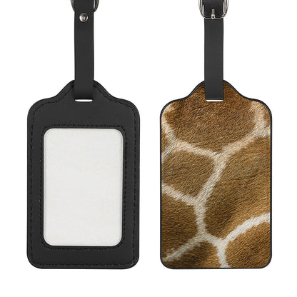 Brown Giraffe Print Luggage Tag