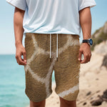 Brown Giraffe Print Men's Cargo Shorts