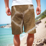 Brown Giraffe Print Men's Cargo Shorts