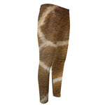 Brown Giraffe Print Men's Compression Pants