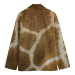 Brown Giraffe Print Men's Cotton Blazer