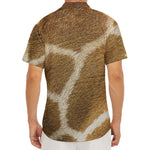 Brown Giraffe Print Men's Deep V-Neck Shirt