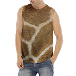 Brown Giraffe Print Men's Fitness Tank Top