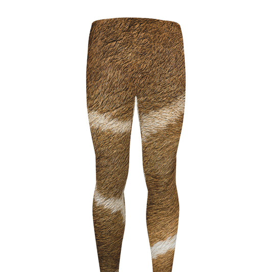 Brown Giraffe Print Men's leggings