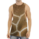 Brown Giraffe Print Men's Muscle Tank Top