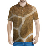 Brown Giraffe Print Men's Polo Shirt