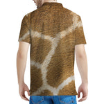 Brown Giraffe Print Men's Polo Shirt
