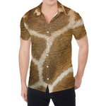 Brown Giraffe Print Men's Shirt