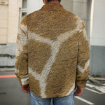 Brown Giraffe Print Men's Shirt Jacket