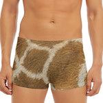 Brown Giraffe Print Men's Short Boxer Briefs