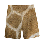Brown Giraffe Print Men's Sports Shorts