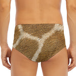 Brown Giraffe Print Men's Triangle Swim Briefs