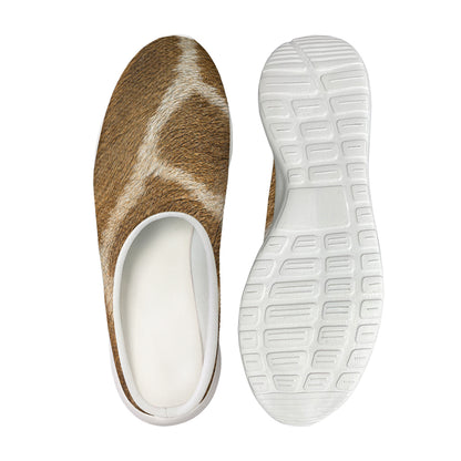 Brown Giraffe Print Mesh Casual Shoes