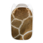 Brown Giraffe Print Mesh Laundry Hamper