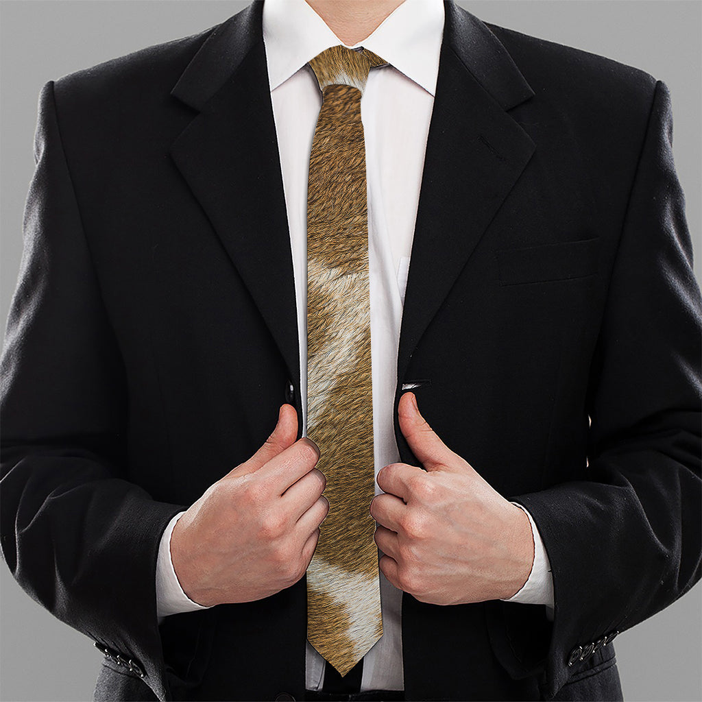Brown Giraffe Print Necktie