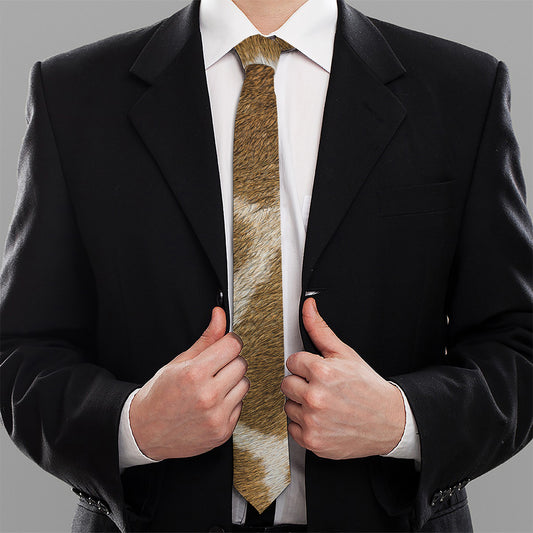 Brown Giraffe Print Necktie