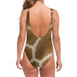 Brown Giraffe Print One Piece Swimsuit