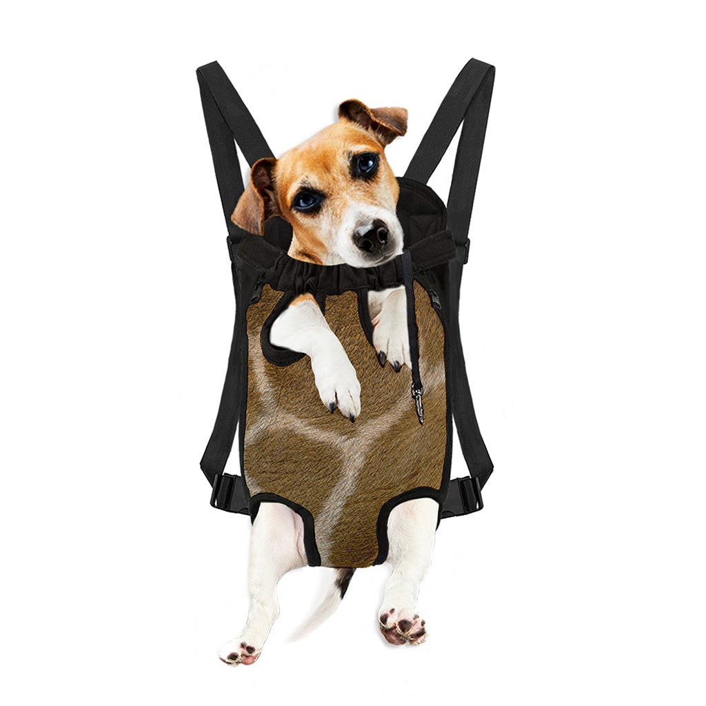 Brown Giraffe Print Pet Carrier Backpack