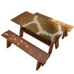 Brown Giraffe Print Picnic Table Cover