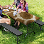 Brown Giraffe Print Picnic Table Cover
