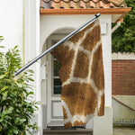 Brown Giraffe Print Polyester Flag