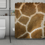 Brown Giraffe Print Polyester Shower Curtain