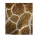 Brown Giraffe Print Polyester Shower Curtain