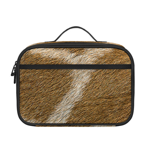Brown Giraffe Print Portable Lunch Bag