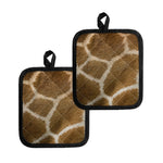 Brown Giraffe Print Pot Holders