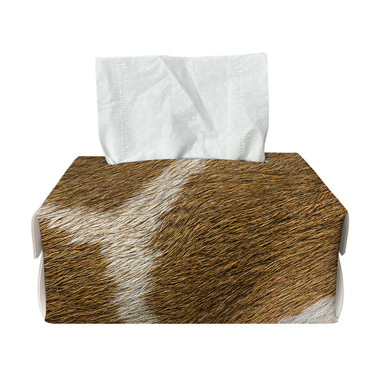 Brown Giraffe Print Rectangle Tissue Box Cover