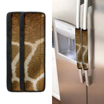 Brown Giraffe Print Refrigerator Handle Covers