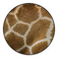 Brown Giraffe Print Round Floor Mat