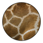 Brown Giraffe Print Round Floor Mat