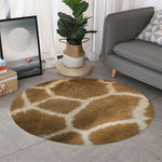 Brown Giraffe Print Round Rug