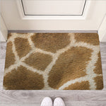 Brown Giraffe Print Rubber Doormat