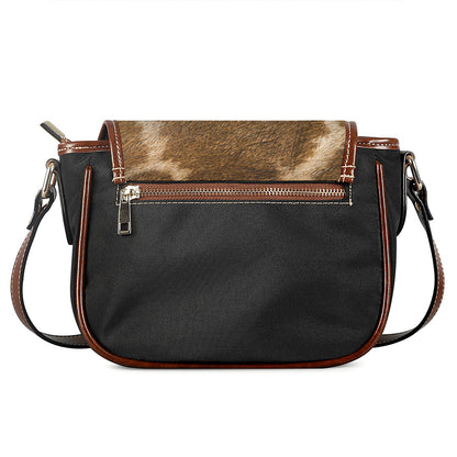Brown Giraffe Print Saddle Bag