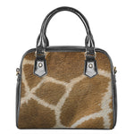 Brown Giraffe Print Shoulder Handbag