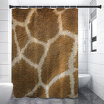 Brown Giraffe Print Shower Curtain