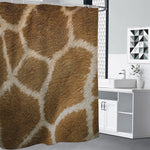 Brown Giraffe Print Shower Curtain